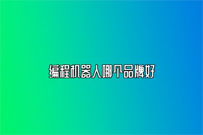 编程机器人哪个品牌好 