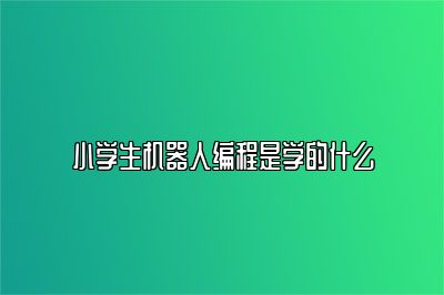 小学生机器人编程是学的什么 