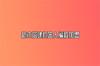 积木搭建机器人编程加盟