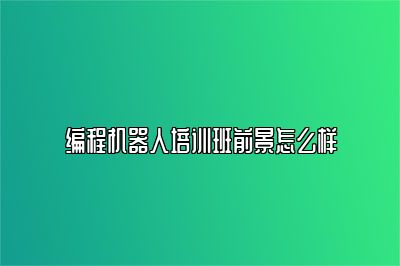 编程机器人培训班前景怎么样 