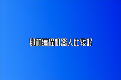 那种编程机器人比较好 