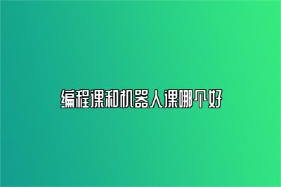 编程课和机器人课哪个好 
