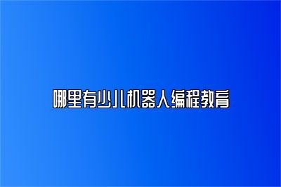 哪里有少儿机器人编程教育 