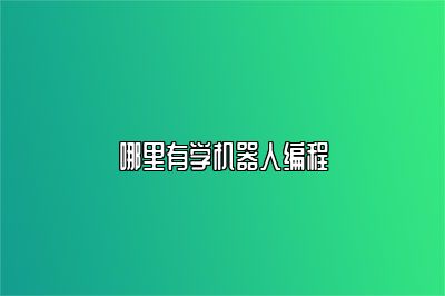 哪里有学机器人编程 