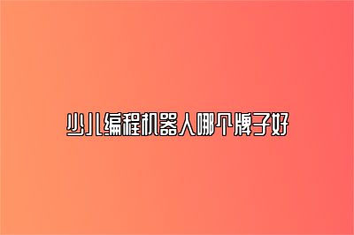 少儿编程机器人哪个牌子好