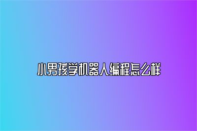 小男孩学机器人编程怎么样 