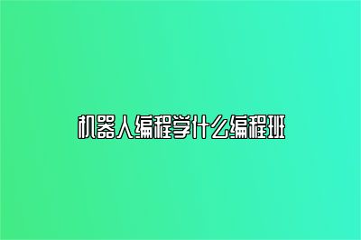 机器人编程学什么编程班 