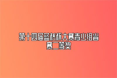 第十四届蓝桥杯大赛青少组省赛二等奖 