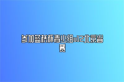 参加蓝桥杯青少组u12北京省赛