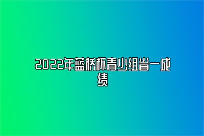 2022年蓝桥杯青少组省一成绩