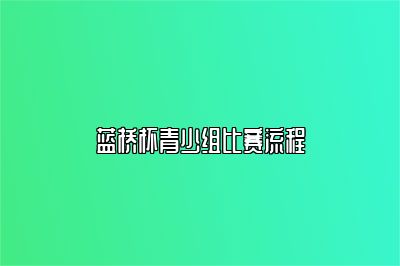 蓝桥杯青少组比赛流程 