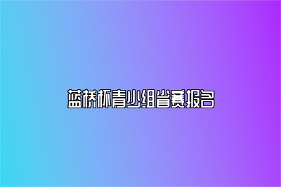 蓝桥杯青少组省赛报名