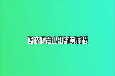 蓝桥杯青少组参赛流程 