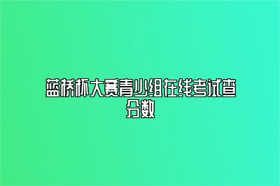 蓝桥杯大赛青少组在线考试查分数 