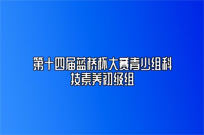 第十四届蓝桥杯大赛青少组科技素养初级组 