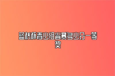 蓝桥杯青少组省赛多少分一等奖