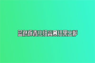 蓝桥杯青少组省赛结果出炉