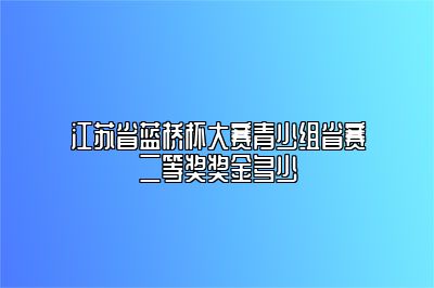 江苏省蓝桥杯大赛青少组省赛二等奖奖金多少