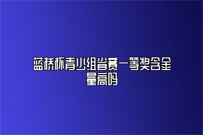 蓝桥杯青少组省赛一等奖含金量高吗