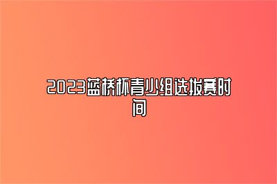 2023蓝桥杯青少组选拔赛时间 