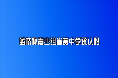 蓝桥杯青少组省赛中学承认吗