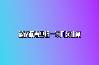 蓝桥杯青少组一年几次比赛