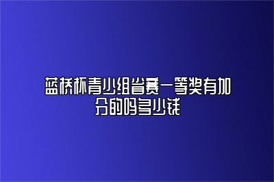 蓝桥杯青少组省赛一等奖有加分的吗多少钱