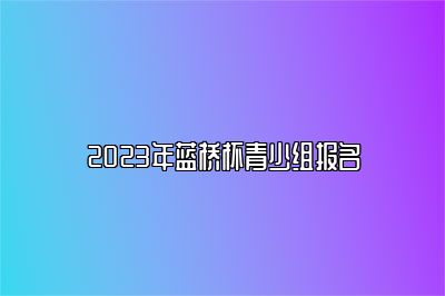 2023年蓝桥杯青少组报名 